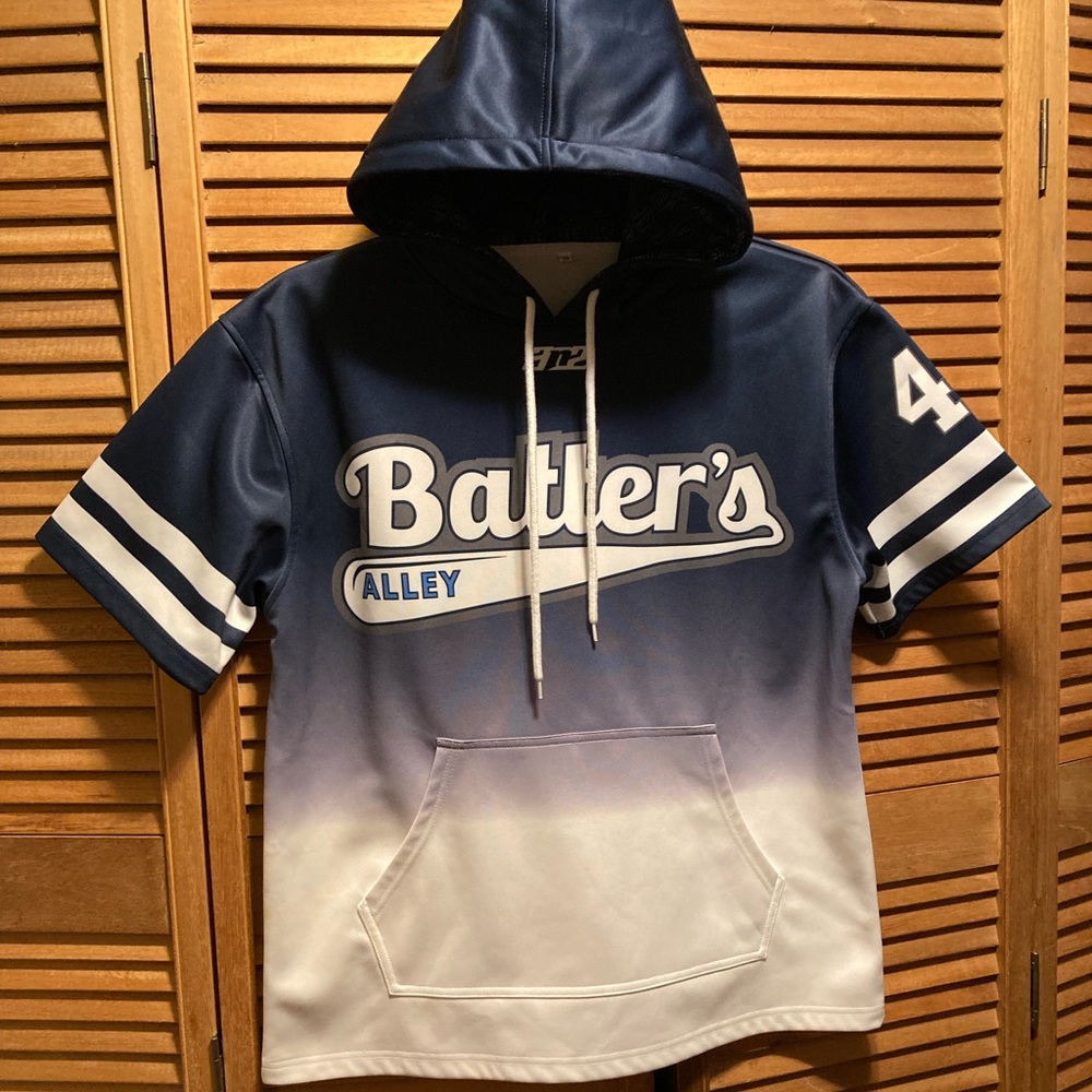 3N2 Batter’s Alley Blue & White Short Sleeve Hoodie